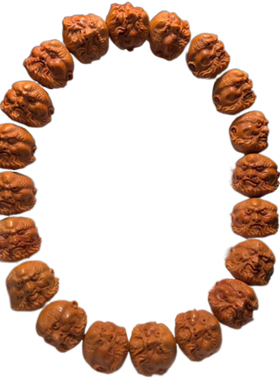 极速龙纹桃核手串k达摩核雕手链野生桃胡手工雕刻小籽达摩头单籽