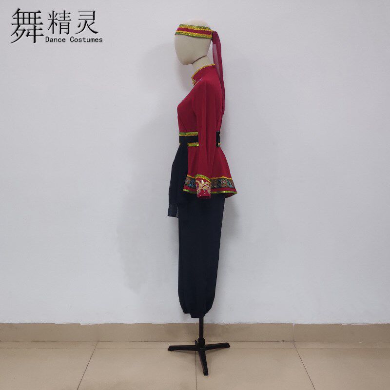 新品蒙族舞蹈服装筷子p舞演出服蒙古舞短裙练功服艺考服民族舞表