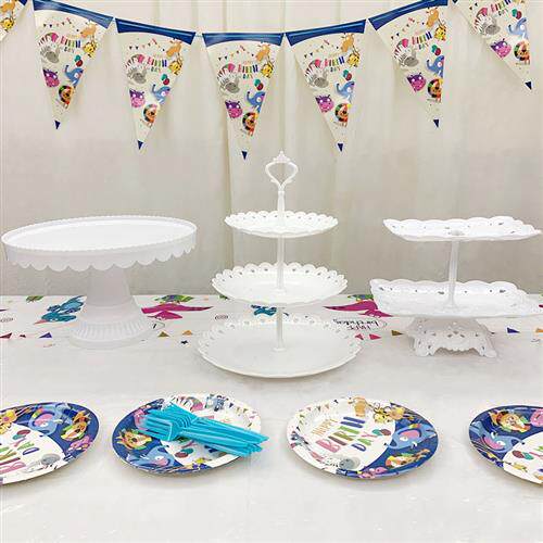 新品宝宝周岁生日蛋糕托盘摆台满月E甜品台装饰道具布置摆件点心