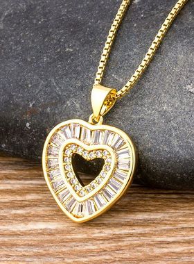 极速New Design Fashion Heart Pendent For Women Charm Ch.ain