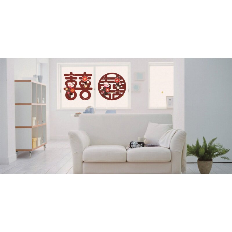 新品结婚c婚礼布置婚房大门客厅房间门窗婚庆喜庆装饰新款小红花