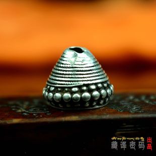 极速西藏藏d传精品清代老银垒珠盘丝佛头佛塔百搭佛珠配饰配件收