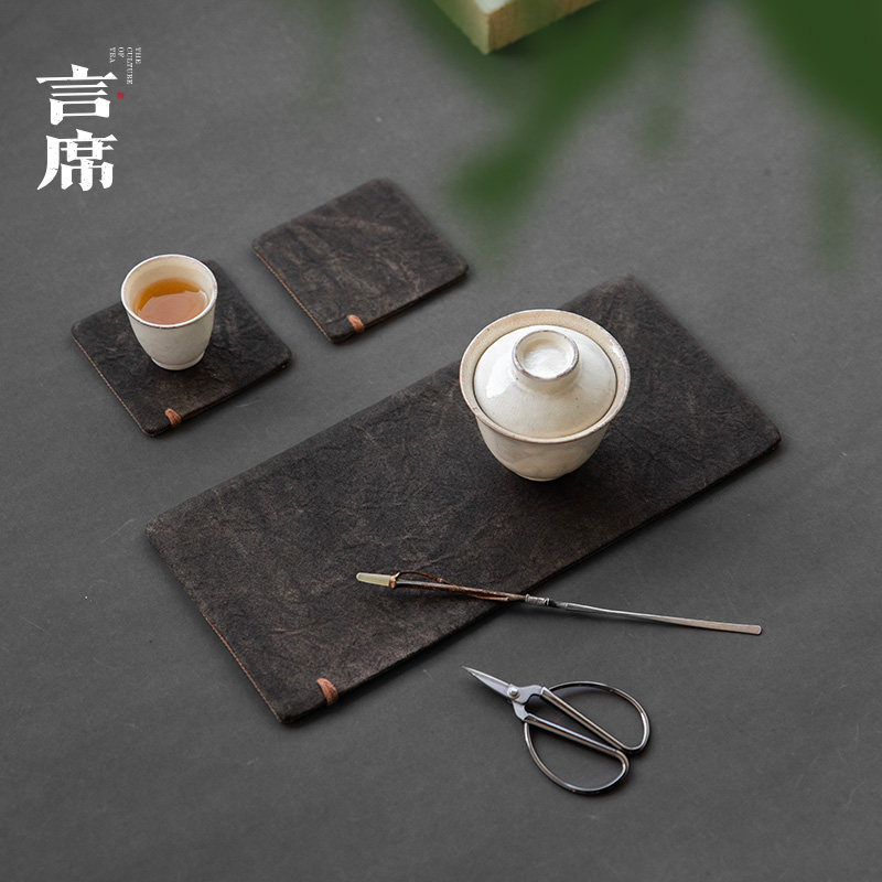言席中式柿子染杯垫双面茶席手工布艺茶垫复古风茶布杯托壶隔热垫,餐饮具,茶道/零配,淘宝优惠券,粉丝福利购,淘宝优惠卷