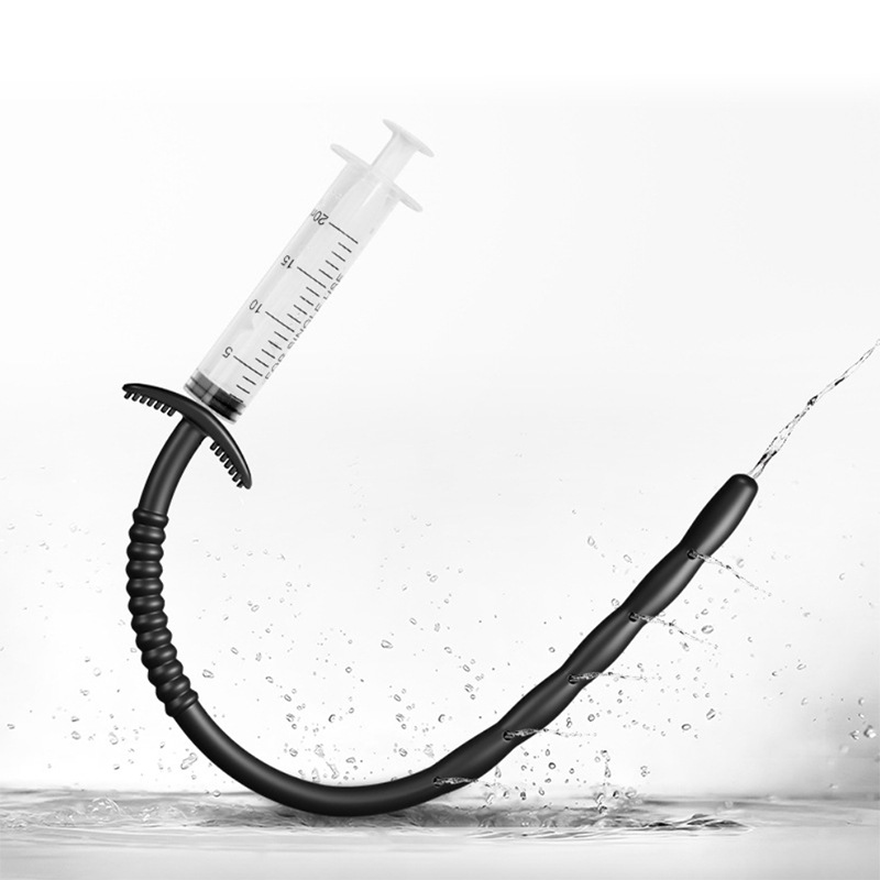 多孔出水马眼棒长款空心导尿棒针筒注射润滑油缓痛马眼扩张器情趣