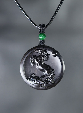 黑檀木十二生肖牌吊坠木头老虎蛇兔马项链木雕木牌木质钥匙扣挂件