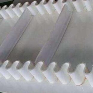 白色PU裙边环形输送带传送带果蔬输送皮带食品级大倾角提升输送带