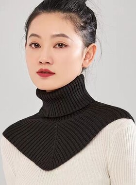 秋冬羊绒针织保暖护颈假领百搭