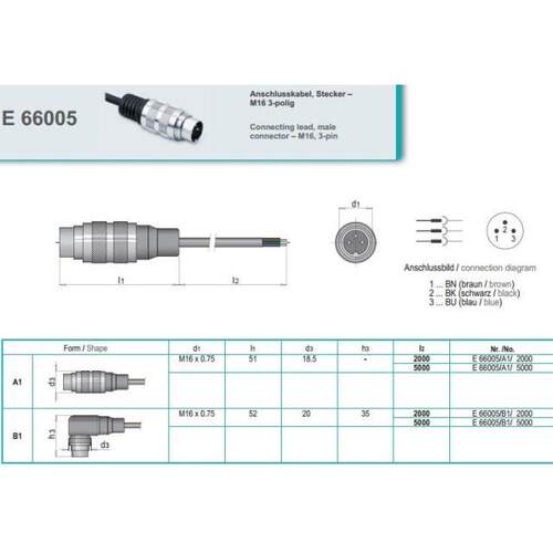 E66005/A1/2000 5000 替代Meusburger模斯堡  模具开关连接线