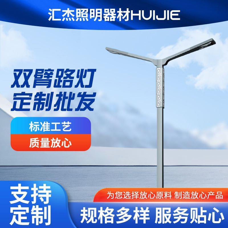 LED市电路灯市政道路6米双臂路灯杆单头双头户外led道路路灯