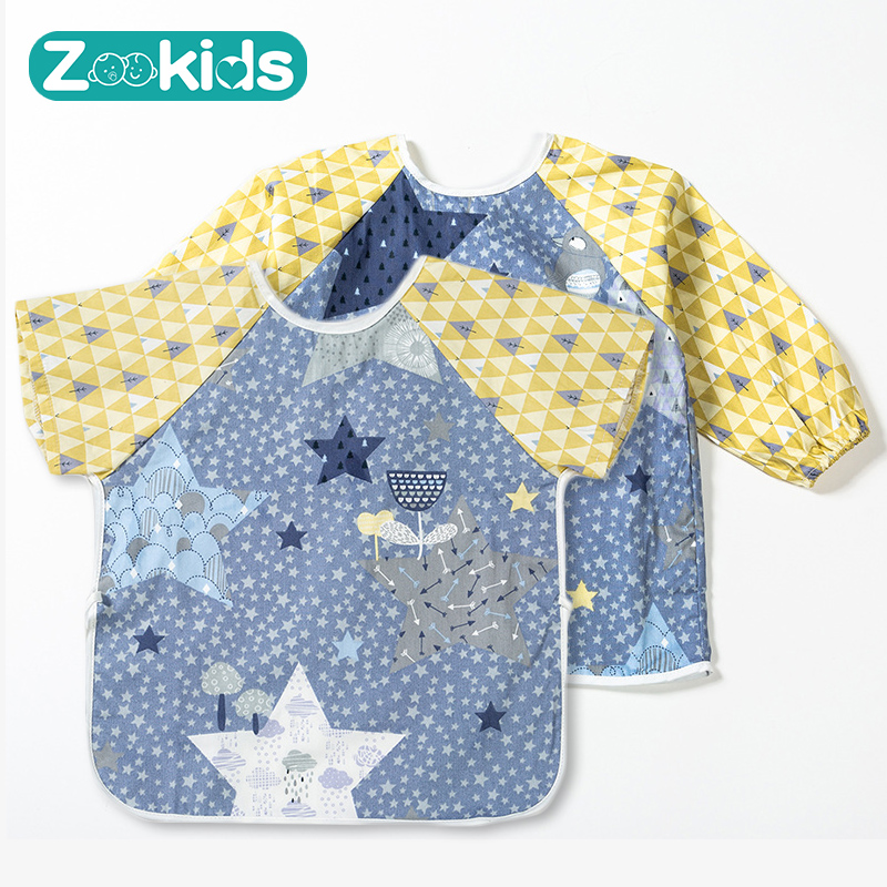 儿童春夏秋季罩衣宝宝棉防水长袖反穿衣婴儿吃饭衣无袖护衣罩衫