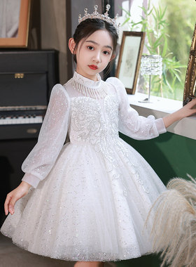 女童礼服公主裙秋冬季儿童连衣裙生日花童小女孩主持人钢琴演出服