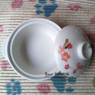 景德镇珍宝手绘0.8升陶瓷砂锅耐高温家用宝宝奶锅辅食锅炖菜汤煲