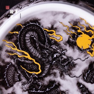 景德镇陶瓷仿古泥墨龙盖置复古杯垫壶盖垫家用茶道配件茶托茶具