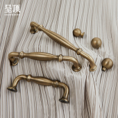 柜子拉手把手 鞋 呈顶法式 古铜色黄铜柜门抽屉厨房橱柜复古仿古欧式