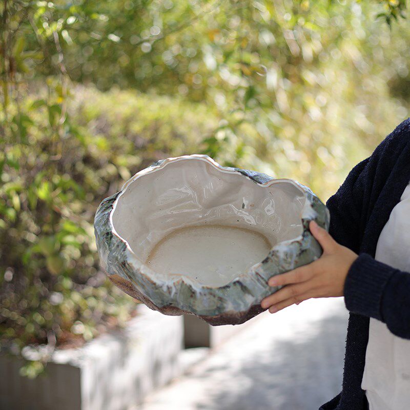 无孔水仙花盆陶瓷铜钱草睡莲碗莲家用特大号水培植物创意器皿包邮