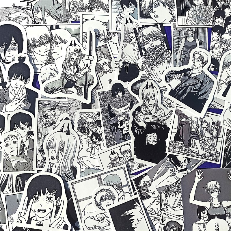 热血动漫电锯人贴纸电次帕瓦玛奇玛行李箱手机手帐装饰装饰防水贴