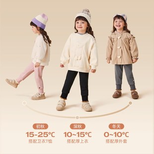 女童加绒打底裤宝宝秋季薄绒束脚裤小童保暖秋装外穿儿童秋冬裤子