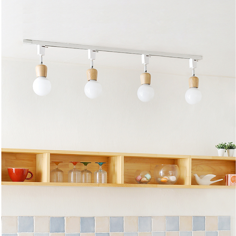 北欧家用创意客厅明装轨道灯吊灯加厚铜芯轨道条超亮背景墙导轨灯