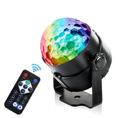家用宿舍酒吧旋转七彩灯LED水晶魔球声控闪光灯12V24V汽车货车灯
