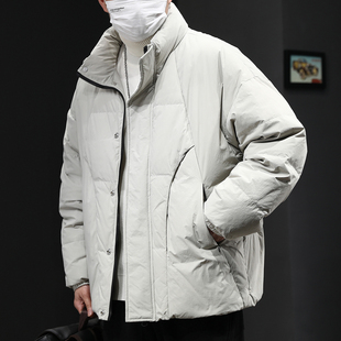 羽绒服男士 大立领码 宽松潮牌加肥加大胖子保暖外套 新款 90鸭绒冬季