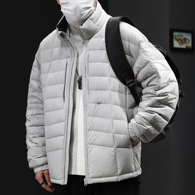 【90鸭绒印花无帽排骨羽绒服男】