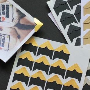 韩国创意复古牛皮纸质相片透明角贴老照片diy相册边角贴 相角贴纸