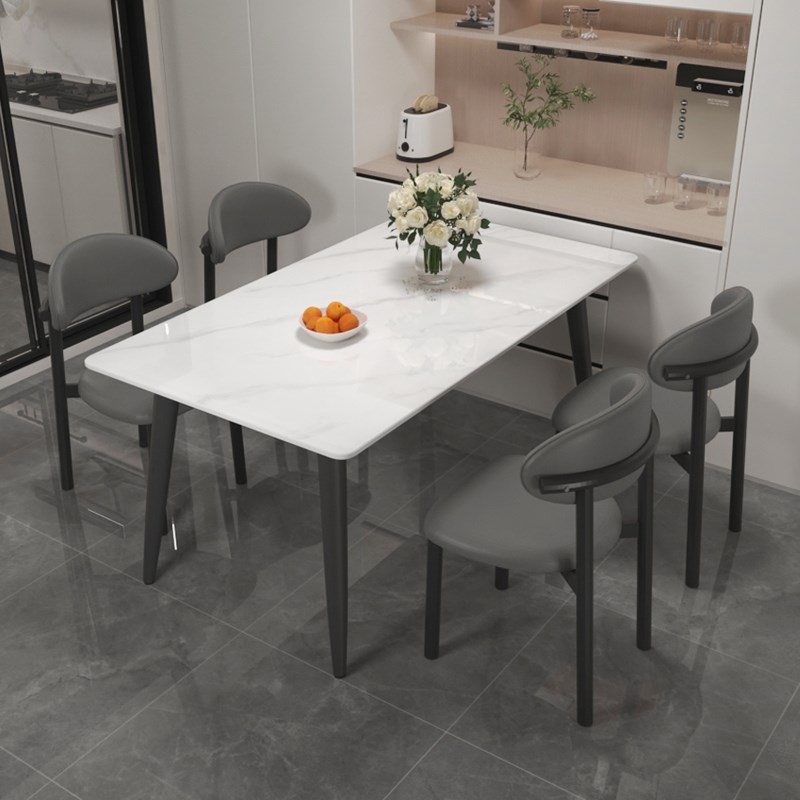 意式新款岩板餐桌椅组r合小户型简约长方形现代家用轻奢吃饭桌子