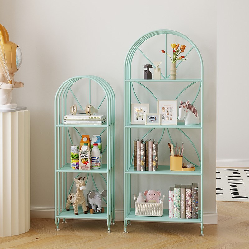书架落地置物架客厅一体靠墙儿童书架F多层铁艺书报架学生收纳书
