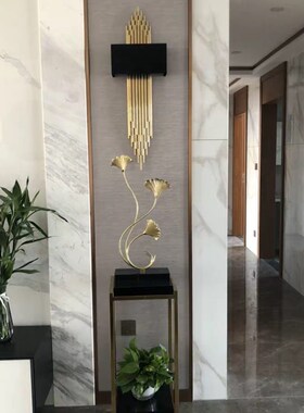 纯铜银杏叶c创意摆件现代轻奢客厅电视柜茶几玄关酒柜北欧式装饰