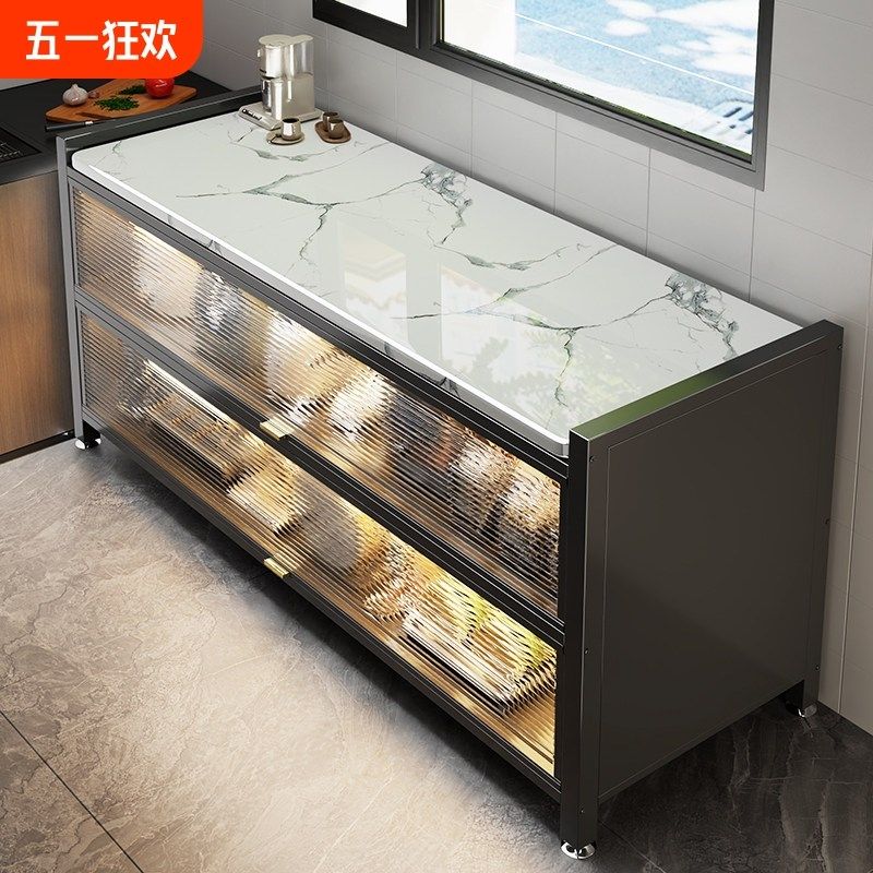 厨房置物架落地多层岩板收纳柜多功F能微波炉烤箱切菜家用储物柜,厨房/烹饪用具,微波炉置物架,淘宝优惠券,粉丝福利购,淘宝优惠卷