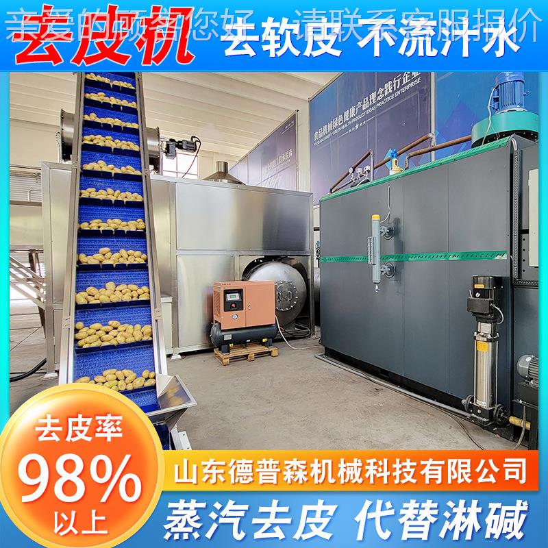 大型全自动山楂 山楂糕加工流水线 蒸汽去皮机马铃薯淀粉脱皮机