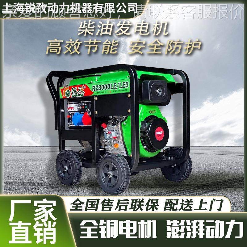 9KW柴油发电机220V/400V三相手启动电启动柴油发电机组RZ11000LE3