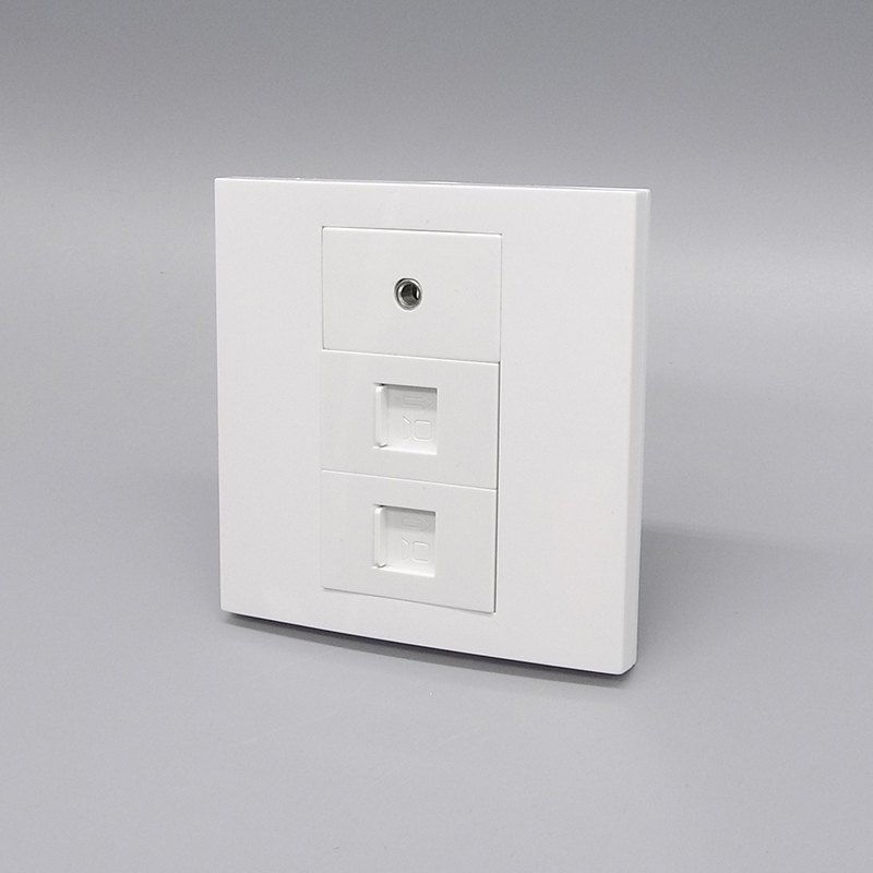 3.5耳机音频免焊接线单孔双网络网线模块RJ45电脑2个网络网线模块