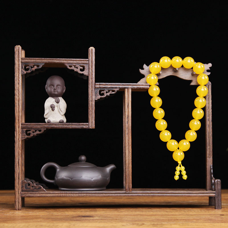 小博古架实木中式古典多宝阁古董架茶壶茶具架子置物架摆件展示架