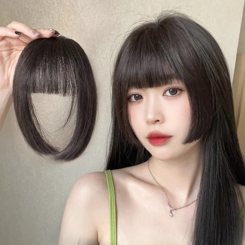 公主切假发刘海女自然前额真发齐刘海假发片二次元假刘海无痕贴片