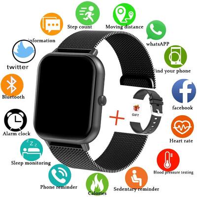 For Huawei Samsung New Smart Watch Men Women Heart Rate Bloo