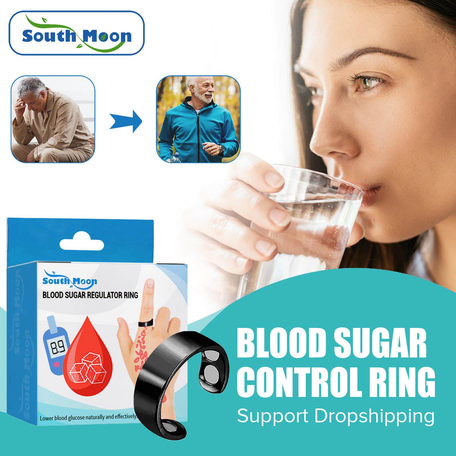 Reduce Blood Sugar Control Ring Relieve Diabetes Blurred Vis
