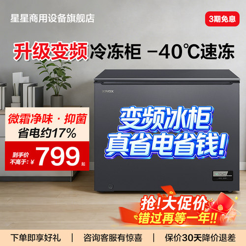 星星变频冰柜-40°C冷冻柜200升