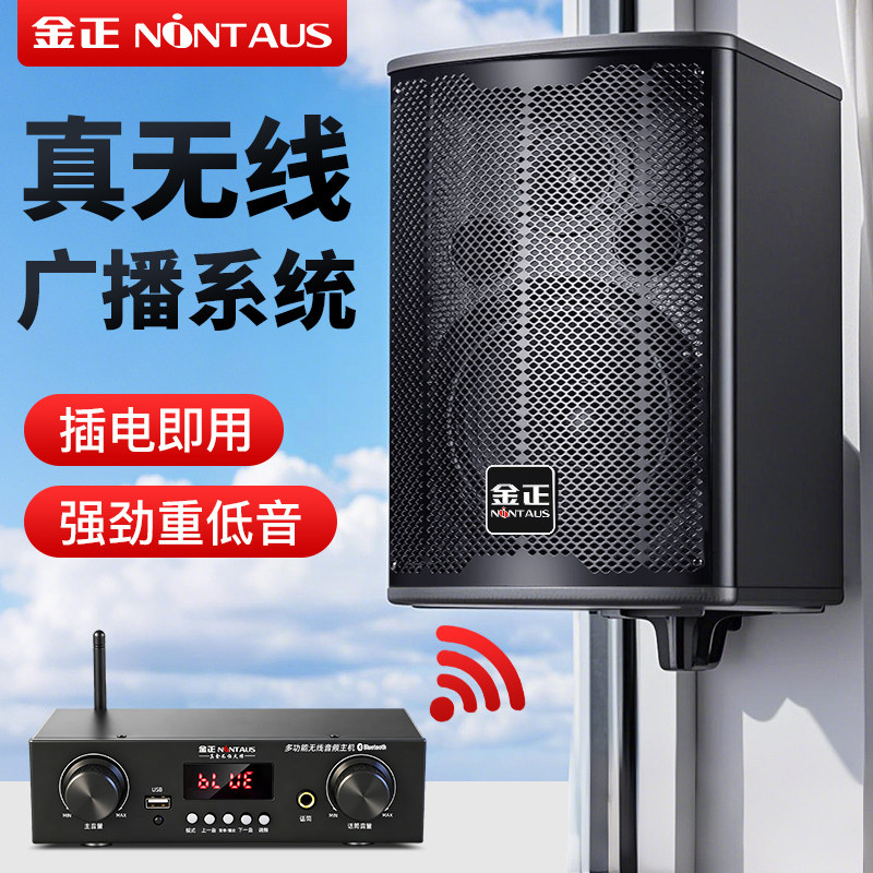 金正12寸店铺专用壁挂无线音响重低音会议舞蹈健身房餐厅商用音箱