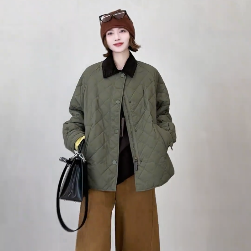 时尚休闲宽松显瘦棉服外套女