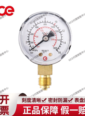 GCE黄铜氮气氧氩气氦气氢二氧化碳乙炔压力表压力计减压阀压力表