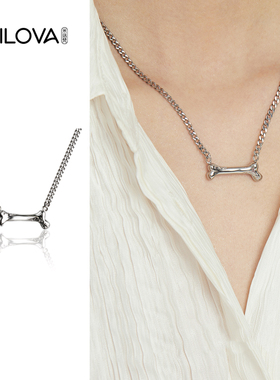 原创设计小狗骨头小众情侣吊坠潮