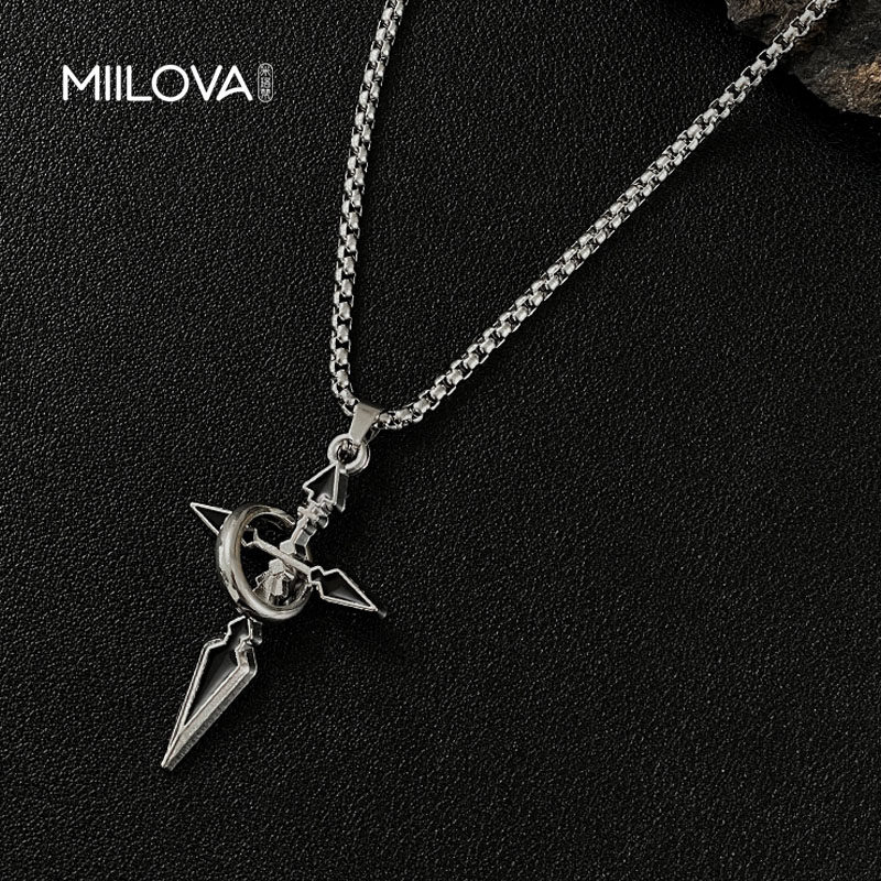 国潮复古环绕十字架项链个性百搭