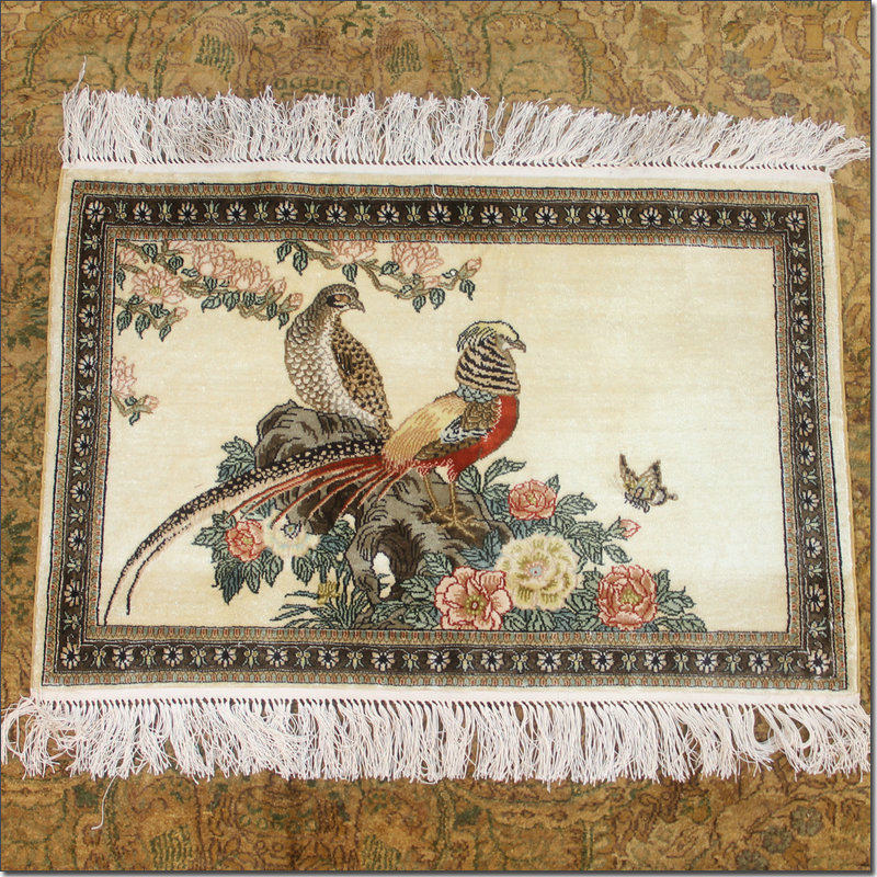 毯译 60x40厘米 11结/厘米 小尺寸艺术礼品手工真丝艺术挂画地毯