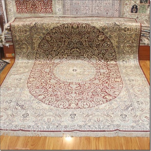 毯译 出口海外二十年前薄软老手工真丝地毯 245x305厘米