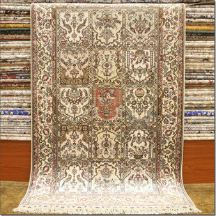 毯译 出口海外桑蚕丝波斯手工打结艺术真丝地毯 93x153厘米