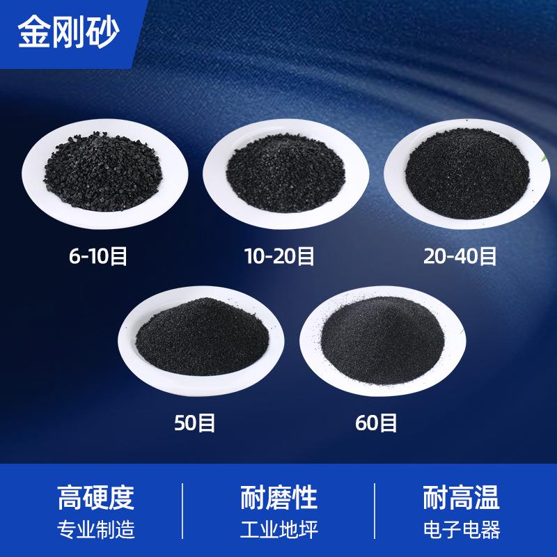 黑色金刚砂 喷砂除锈地坪骨料6-60目亮黑砂透水砖材料厂家