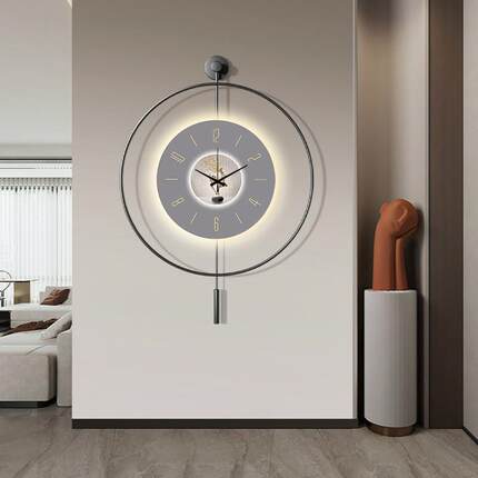 西班牙钟表LED灯简约挂钟现代大气创意欧式wallclock铁艺装饰时钟