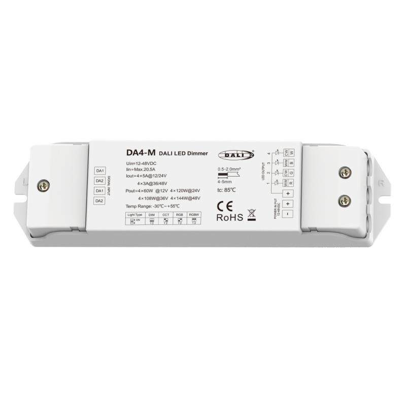DALI4路恒压LED调光器单地址DT6调光DT8-TC⾊温DT8-RGBDT8-RGBW
