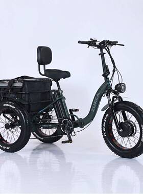 202520寸胖胎锂电助力三轮车助力旅游三轮车购物车